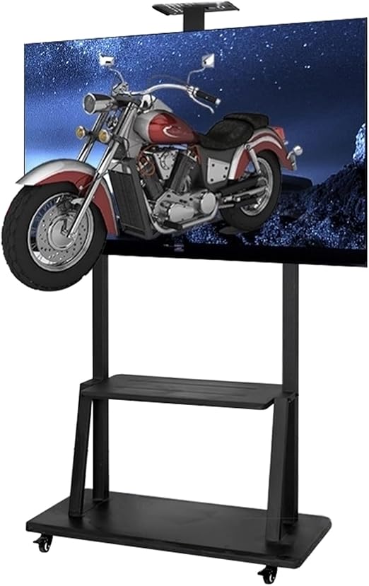Tv Trolley - Model TV1800 - With Wheels Movable For LCD - LED Flat or Curved Screen for 60-100 Inch Height Adjustable Rolling, Floor TV Stand